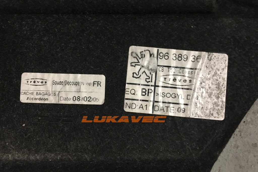 PEUGEOT 307 SW POLICA GEPEKA 307 POLICA PRTLJAŽNIKA 96389360ZR