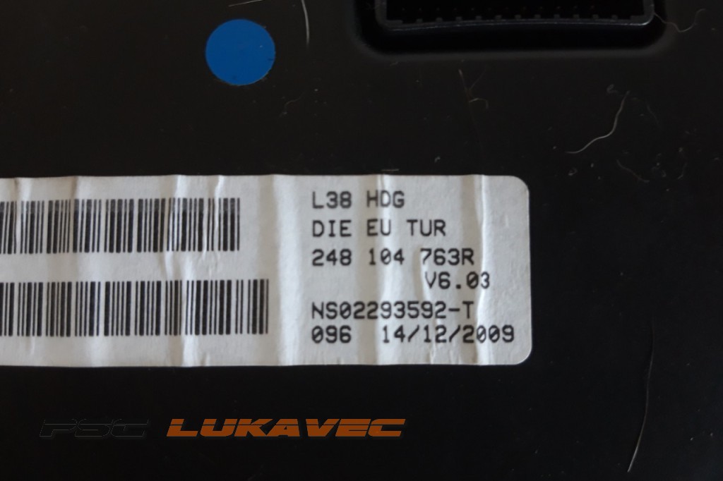 RENAULT FLUENCE INSTRUMENT TABLA FLUENCE KILOMETAR SAT 248104763R
