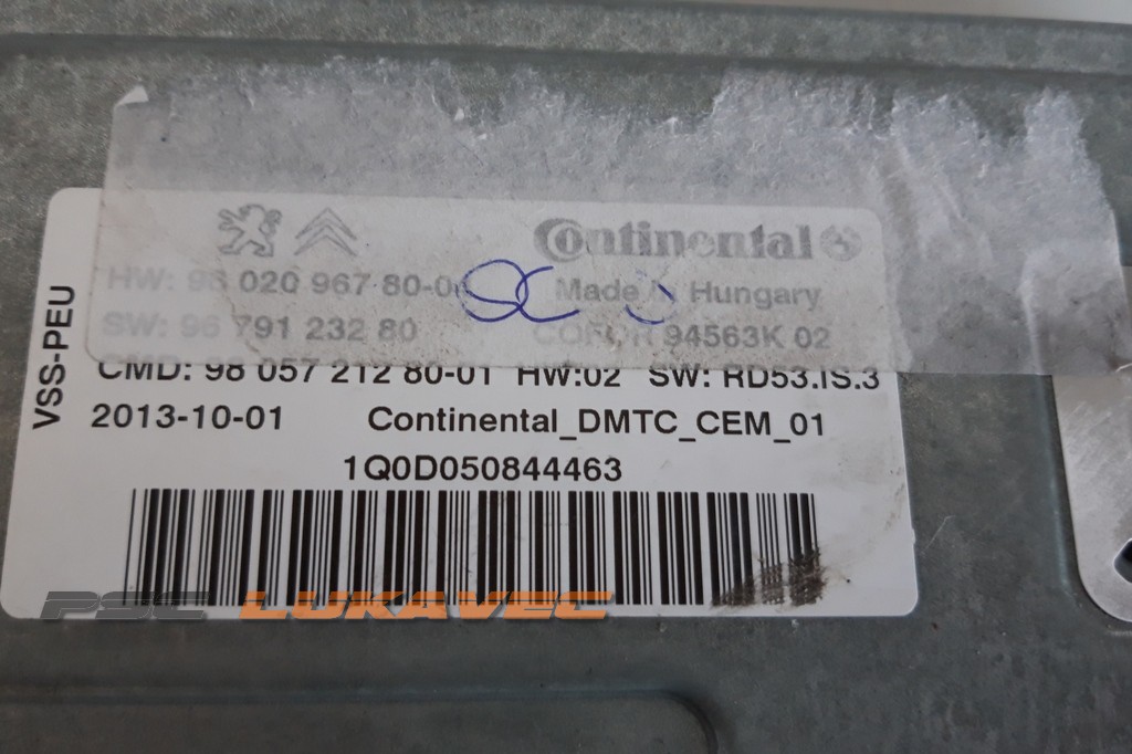 PEUGEOT 508 START STOP KOMPJUTER 9802096780