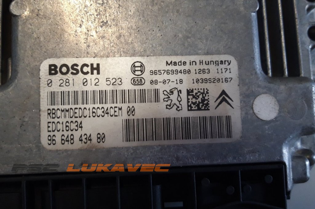 PEUGEOT 207 KOMPJUTER MOTORA 1.4 HDi 9664843480 EDC16C34