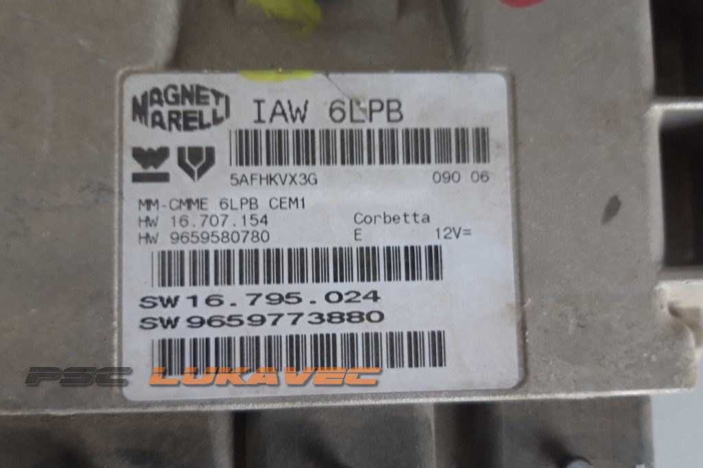 PEUGEOT 307 KOMPJUTER MOTORA 2.0 IAW 6LPB 9659773880