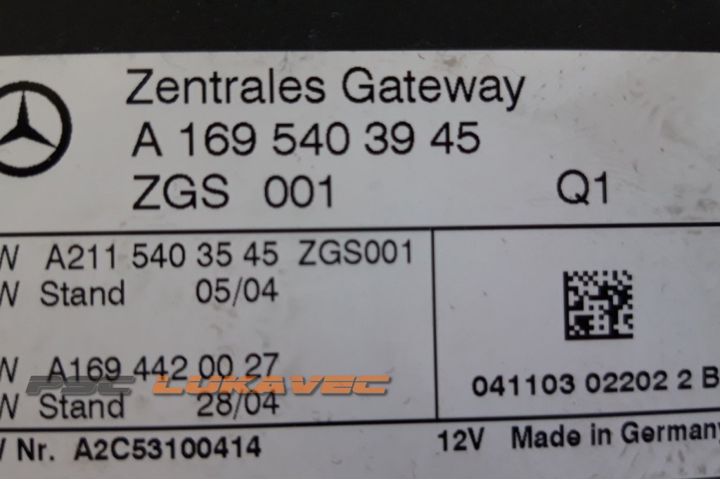 MERCEDES A KLASA W169 MODUL CENTRALNOG ZAKLJUČAVANJA A1695403945