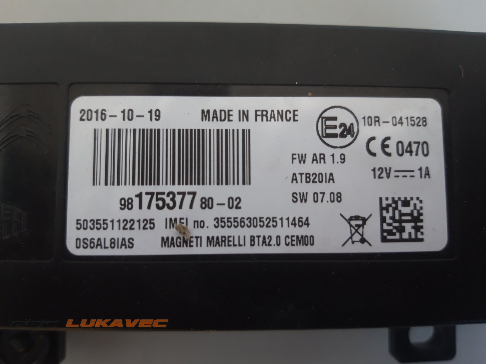 PEUGEOT 308 BLUETOOTH MODUL 9817537780