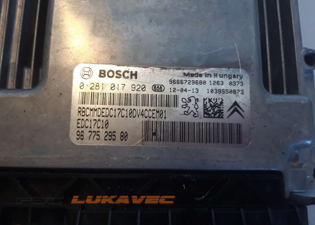 PEUGEOT 208 KOMPJUTER MOTORA 1.4 HDi 0281017920 9677529580