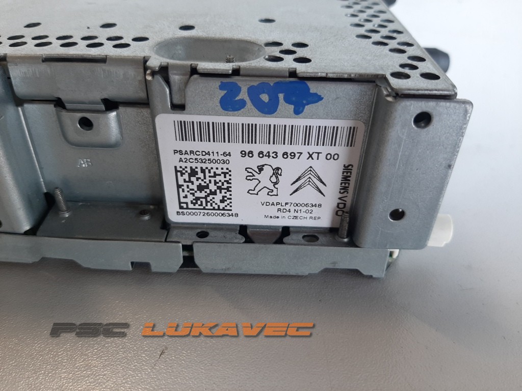 PEUGEOT 207 CD RADIO 96643697XT