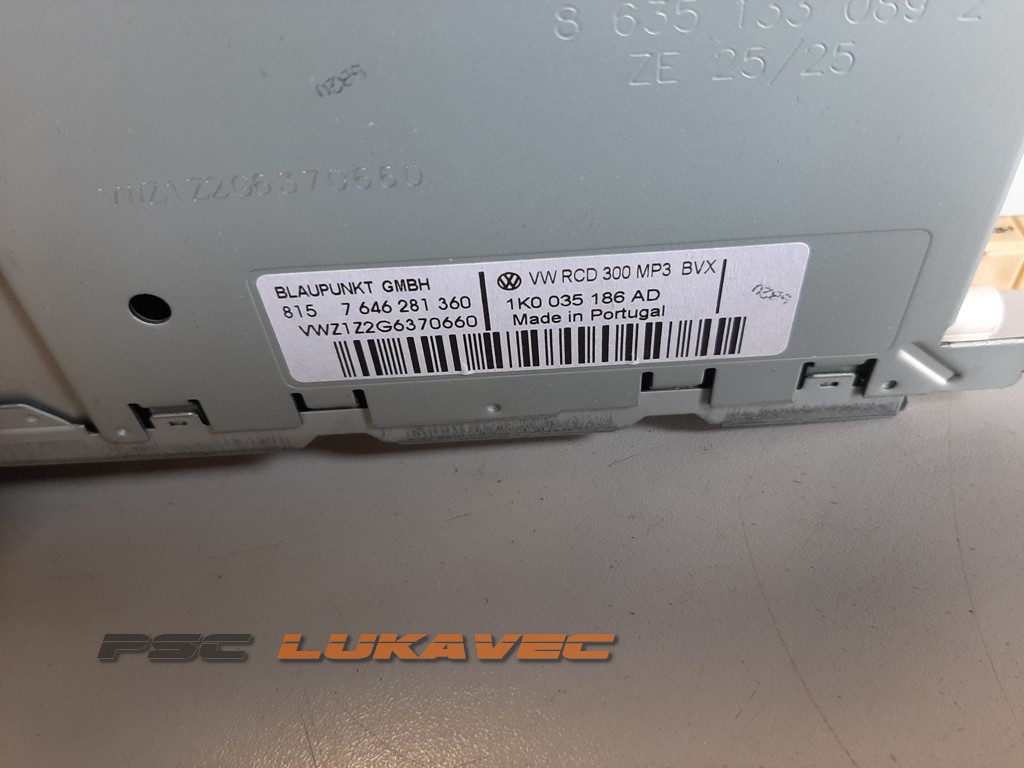 VW PASSAT B6 CD RADIO MP3 1K0035186AD