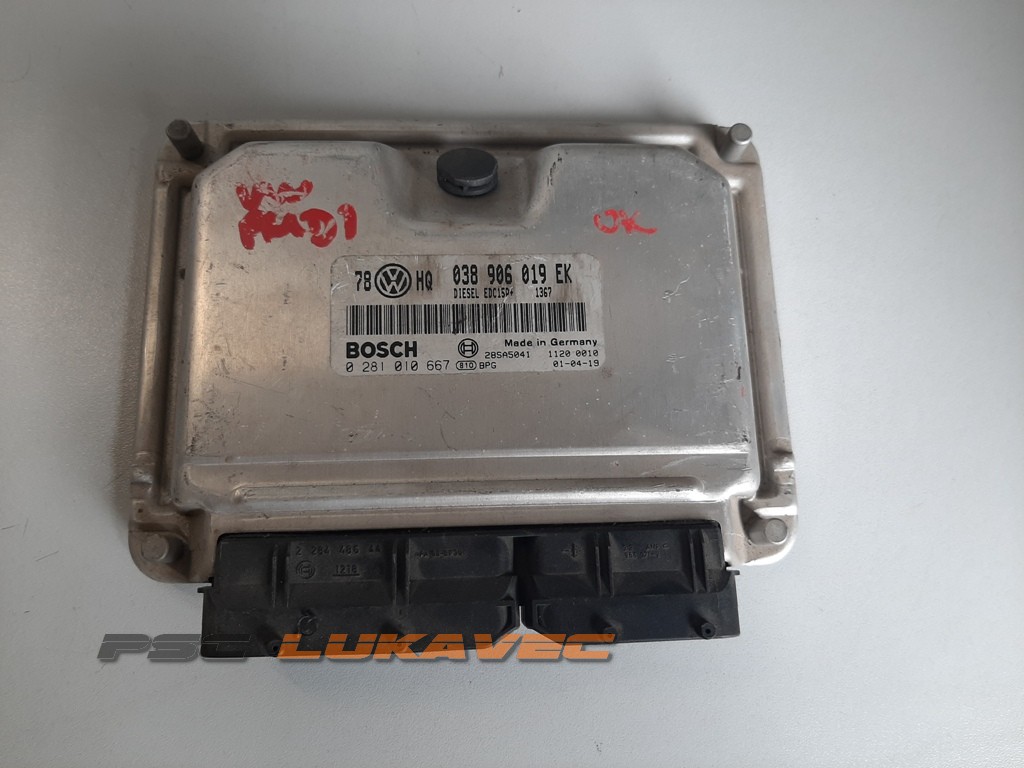 VW PASSAT KOMPJUTER MOTORA 1.9 TDI 038906019EK 0281010667