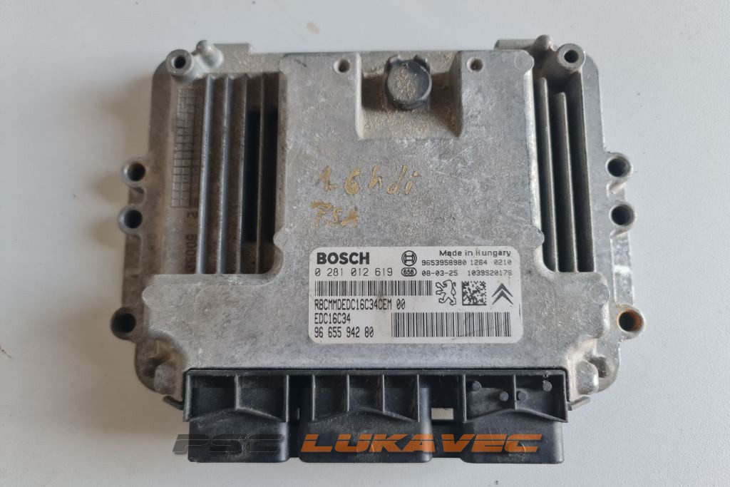 KOMPJUTER MOTORA 1.6HDI BOSCH EDC16C34 1.6 HDI 0281012619