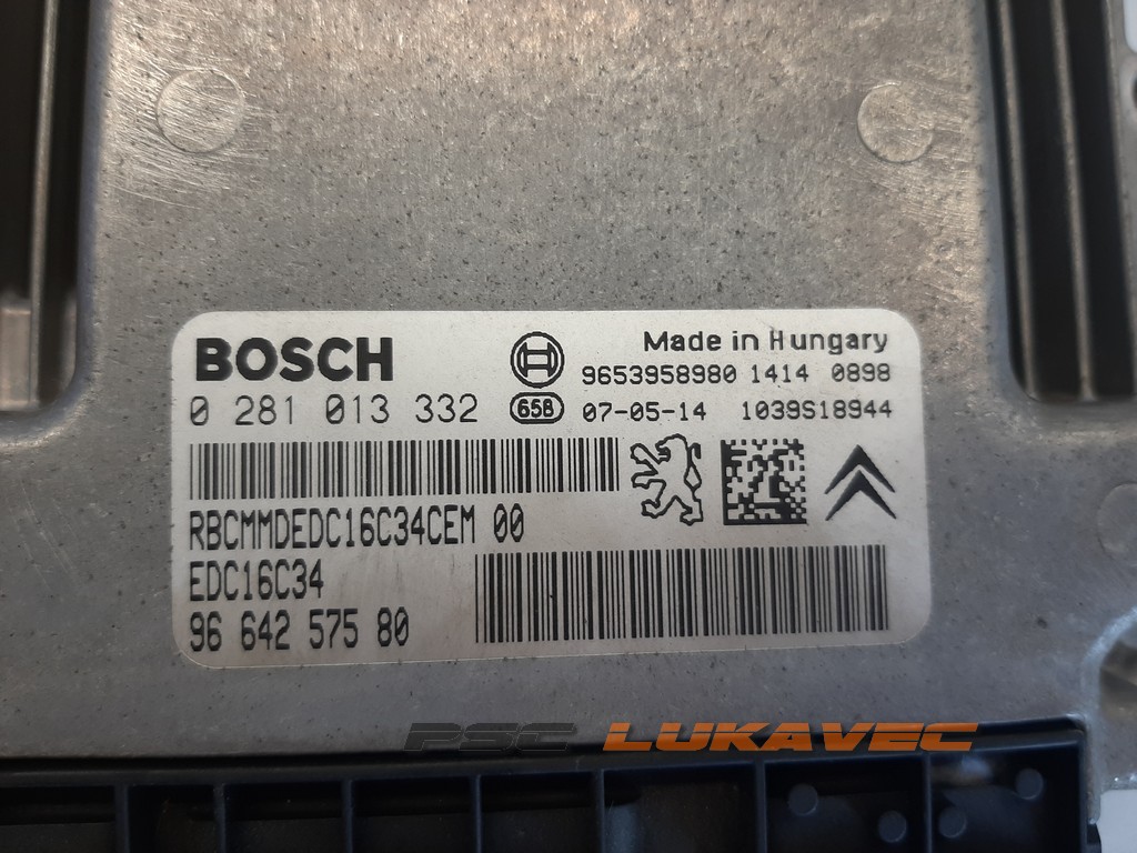 PEUGEOT 308 KOMPJUTER MOTORA 1.6 HDI 9664257580 EDC16C34