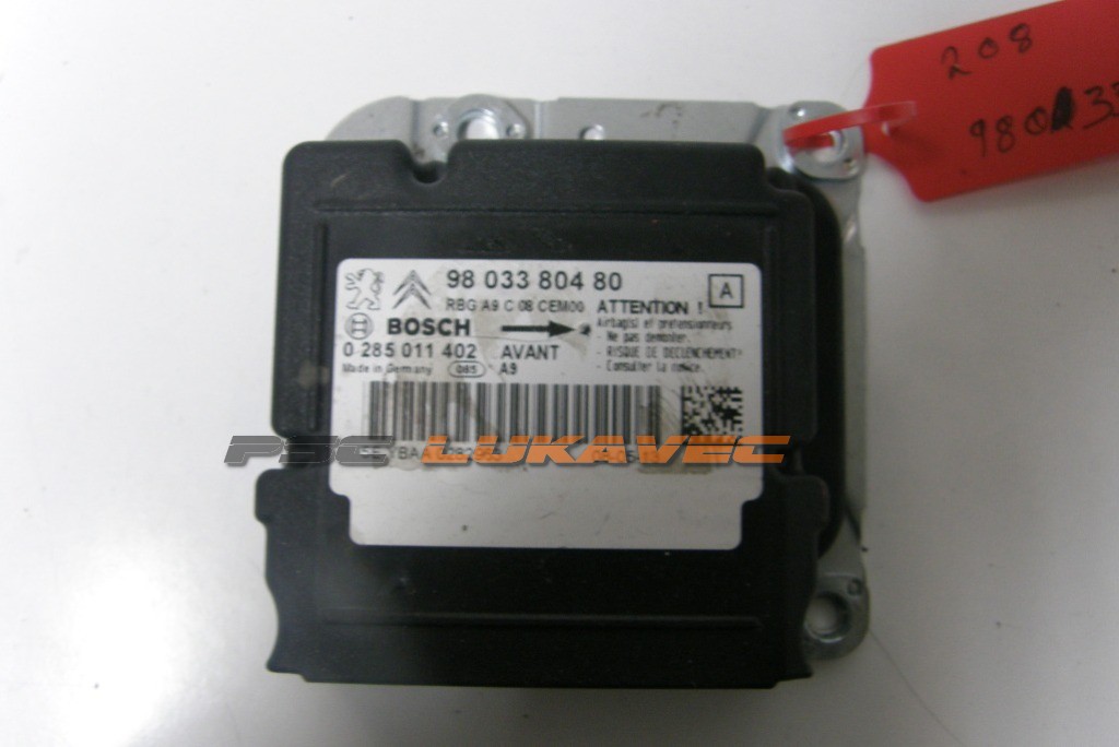 PEUGEOT 208 CENTRALA ZRAČNOG JASTUKA 9803380480 0285011402 2013.