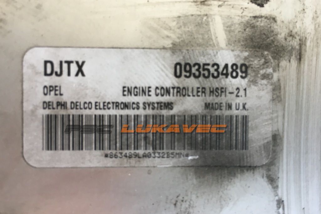 OPEL KOMPJUTER MOTORA 1.6 16v Z16XE 09353489