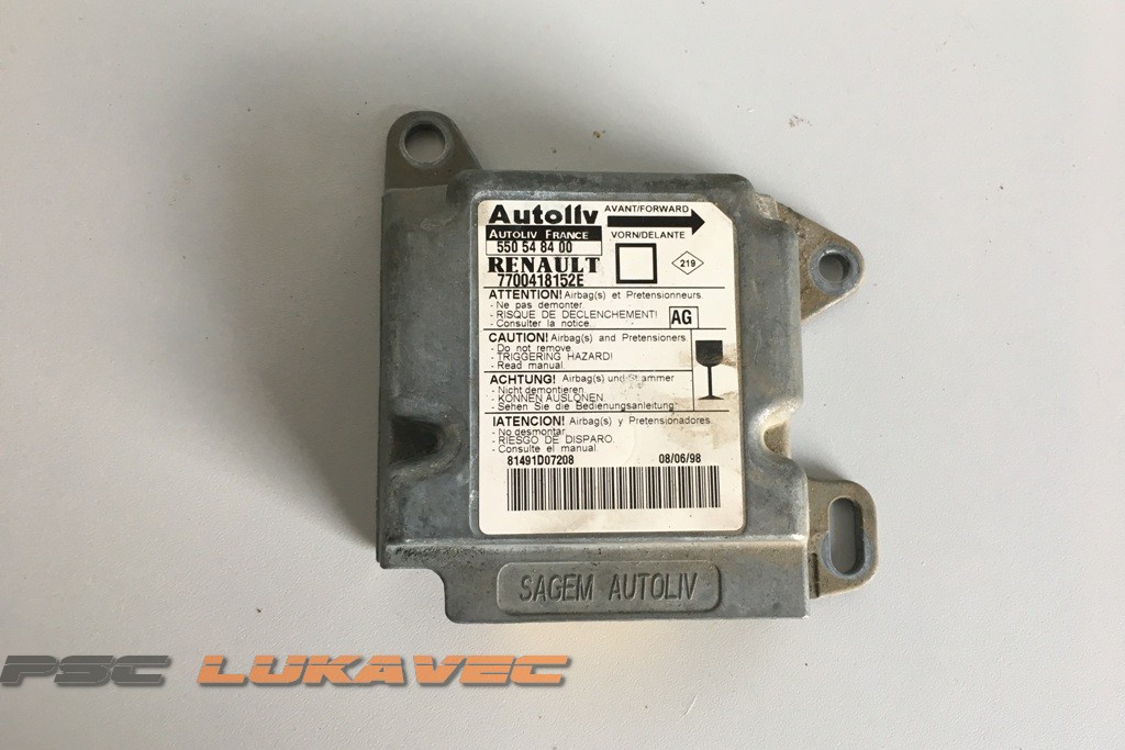 RENAULT SCENIC 1 CENTRALNA JEDINICA ZRAČNIH JASTUKA 7700418152E