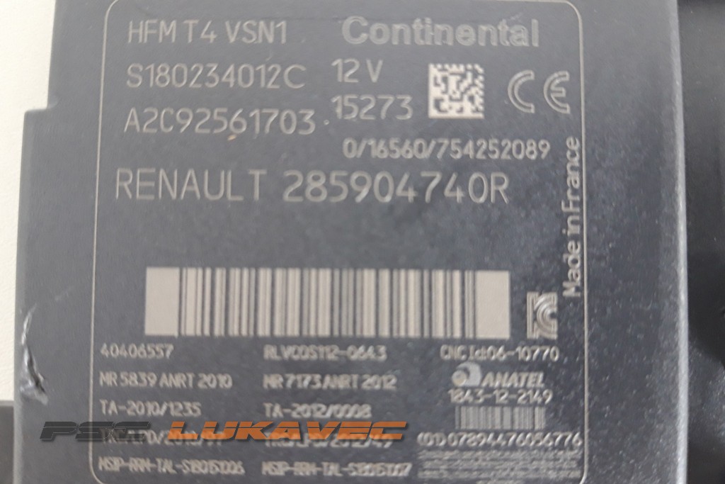 RENAULT CLIO 4 ČITAČ KARTICE CLIO 4 HFM MODUL