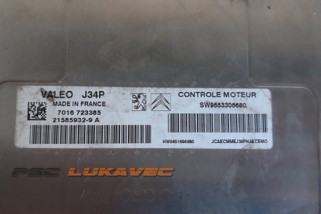 CITROEN C3 KOMPJUTER MOTORA 1.4i  VALEO J34P