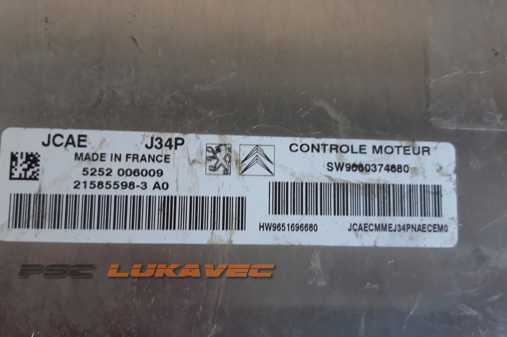 CITROEN C3 1.4 KOMPJUTER MOTORA J34P 9660374680