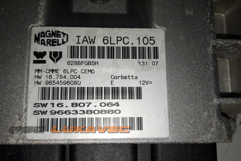 PEUGEOT 207 1.4 KOMPJUTER MOTORA IAW 6LPC.105 9663380880