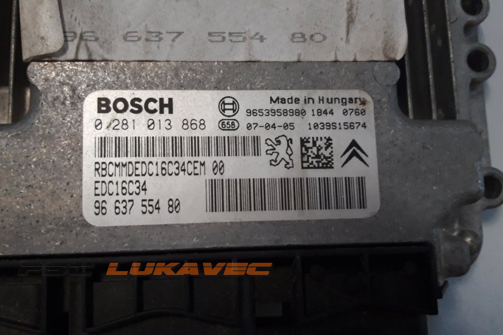 PEUGEOT 307 1.6 HDI KOMPJUTER MOTORA 9663755480  EDC16C34