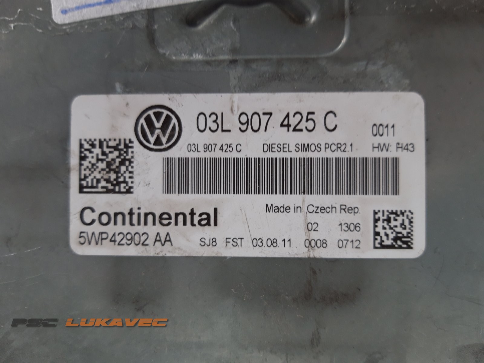 VW CADDY KOMPJUTER MOTORA 1.6 TDi 03L907425C