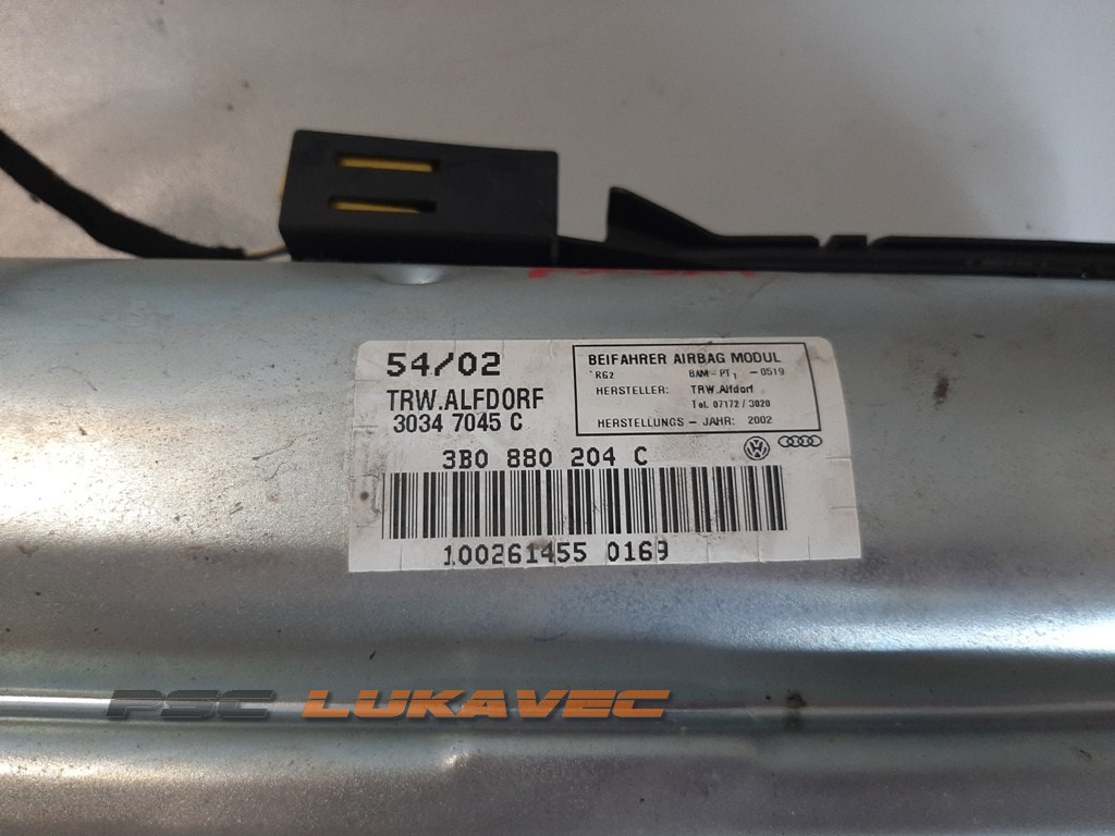 VW PASSAT ZRAČNI JASTUK SUVOZAČA 3B0880204C