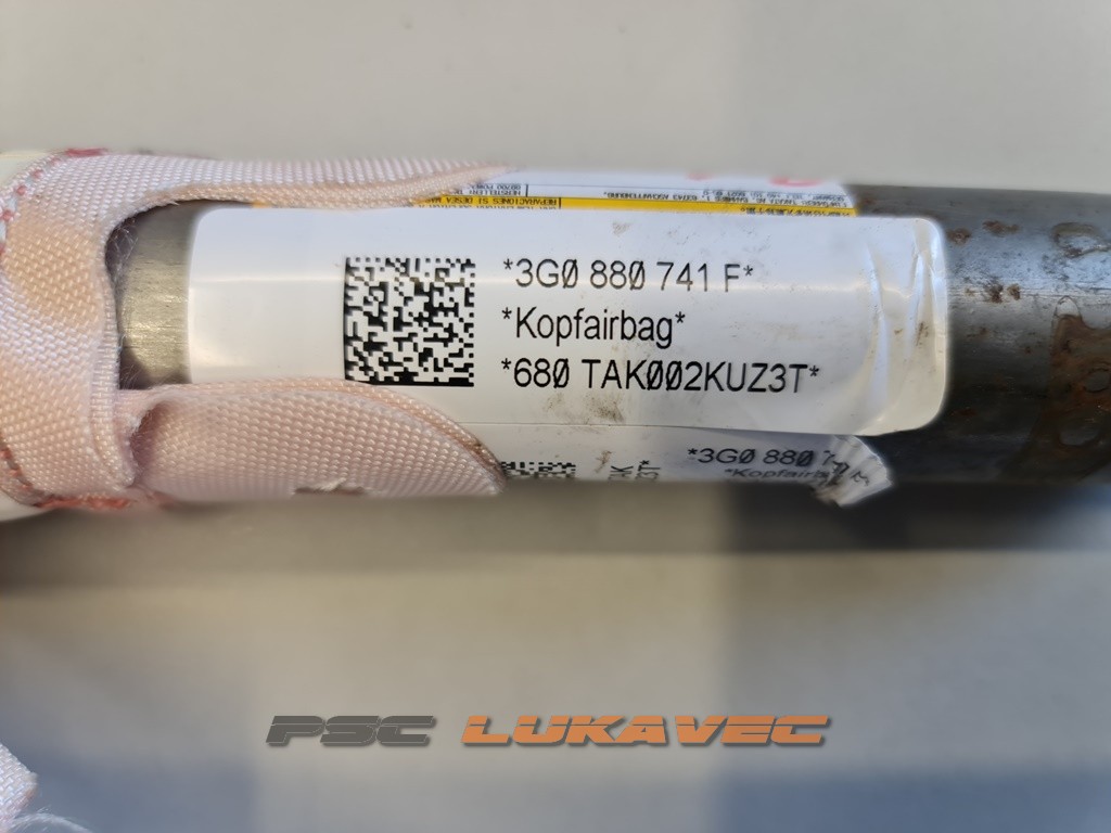 VW PASSAT B8 KROVNI AIRBAG PASSAT B8 ZRAČNA ZAVJESA 3G0880741F