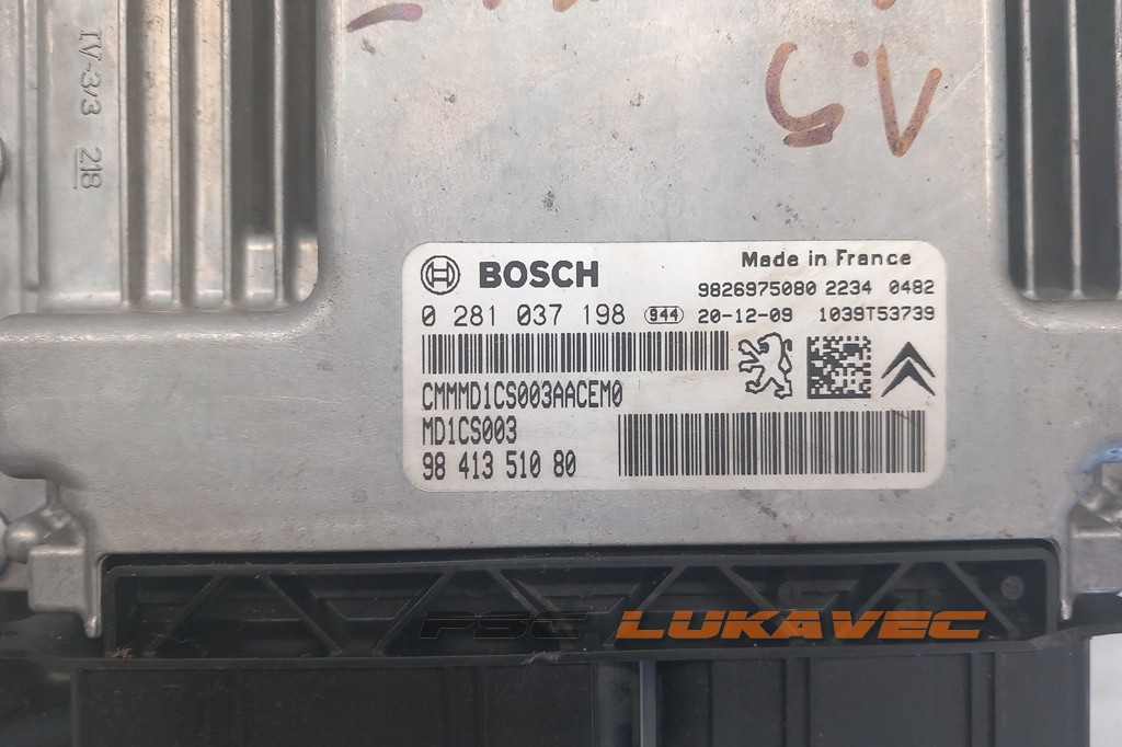 PEUGEOT 2008 KOMPJUTER MOTORA 1.5 BlueHDI 0281037198 MD1CS003