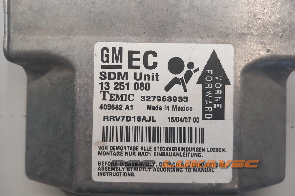 OPEL ASTRA H MODUL ZRAČNIH JASTUKA ASTRA H KOMPJUTER AIRBAGA 13251080