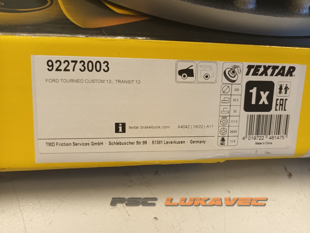 FORD TRANSIT KOČIONI DISK PREDNJI BK21-1125-AB