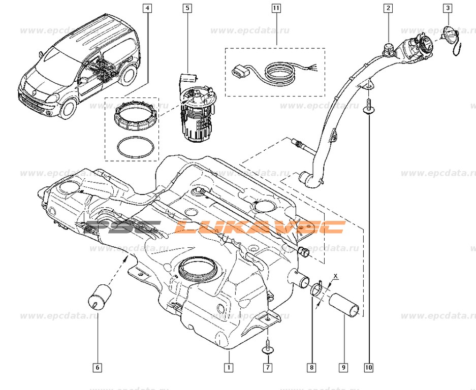 RENAULT KANGOO INSTALACIJA PUMPE GORIVA 8201348602