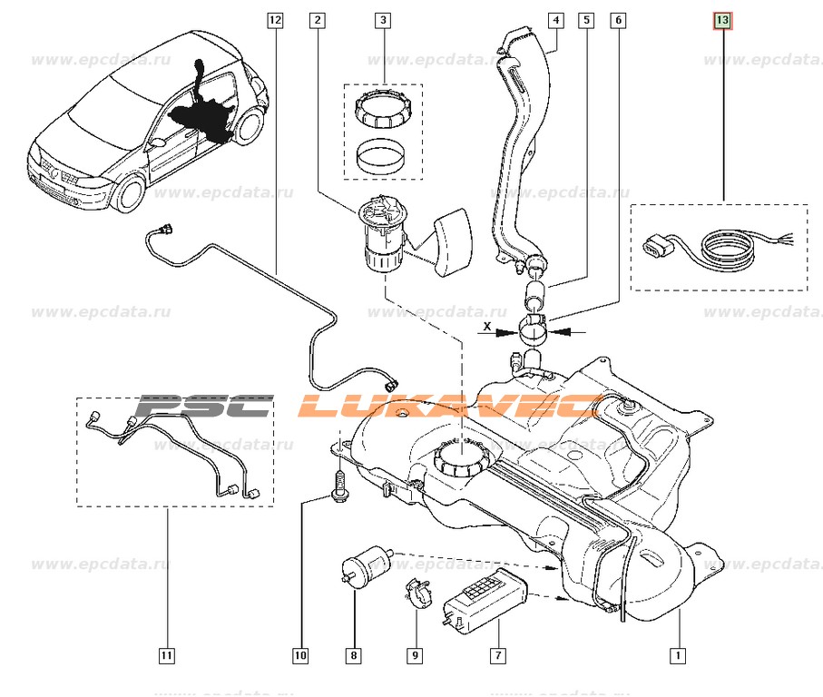 RENAULT MEGANE INSTALACIJA PUMPE GORIVA  8201348602 2005.